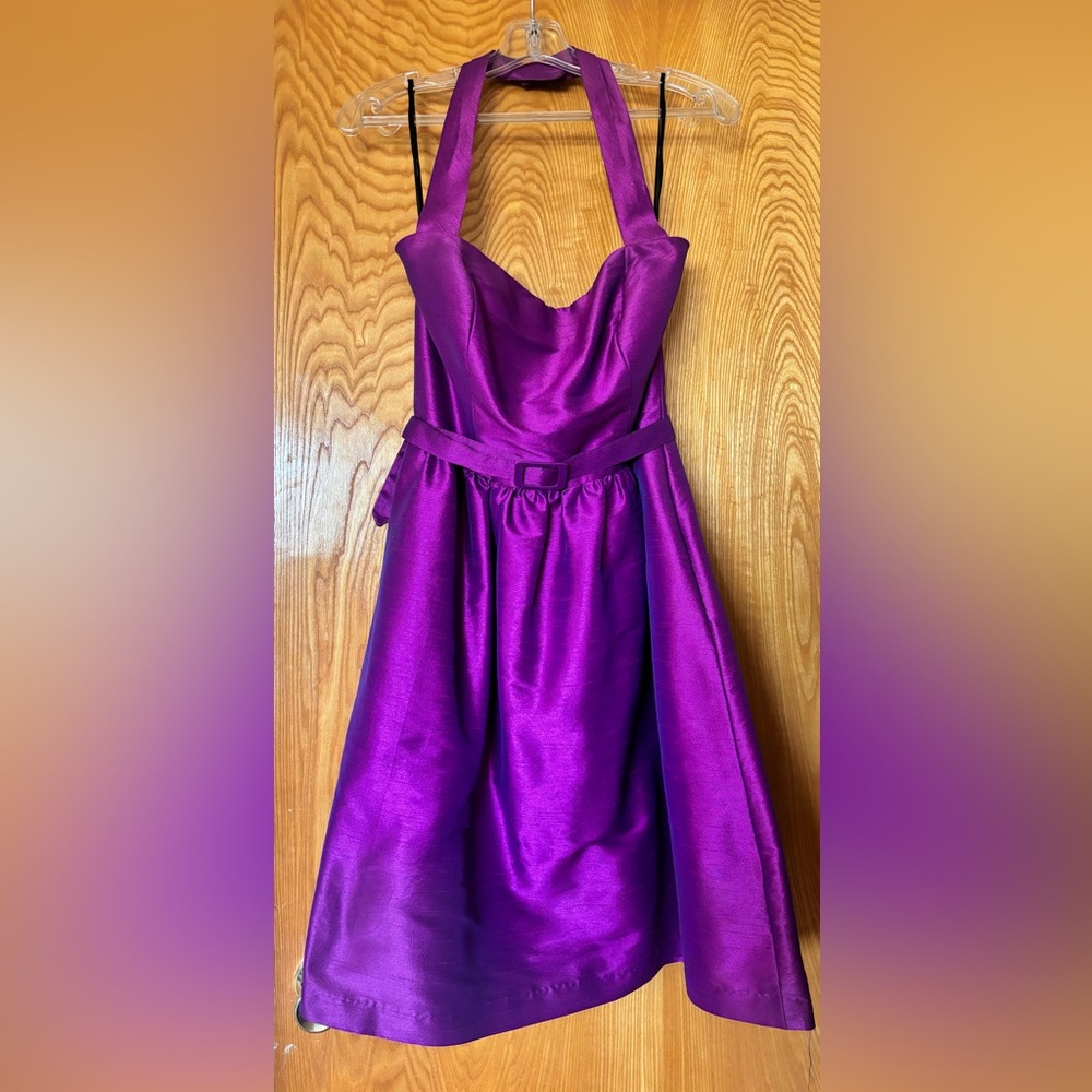 Alfred Sung Prom Dress Purple Size12 Halter Neck